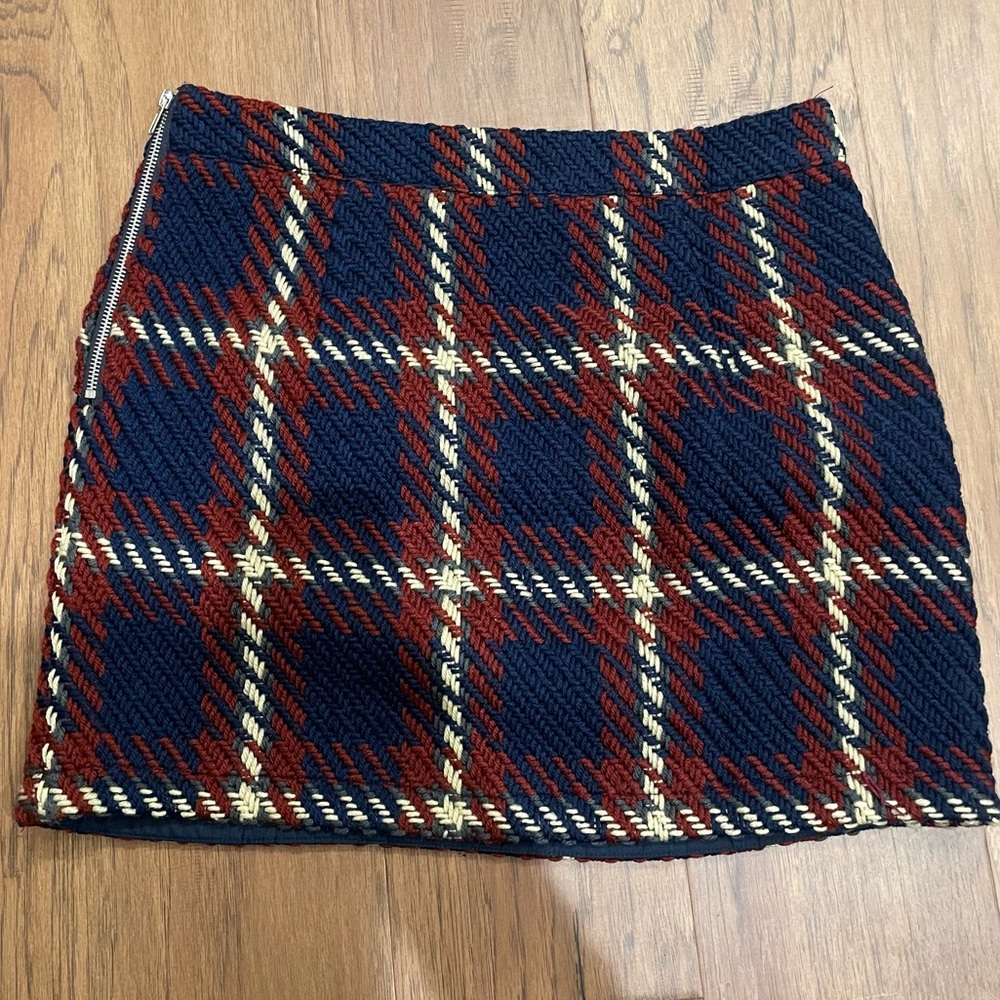 LINDEN PLAID KNITTED MINI SKIRT